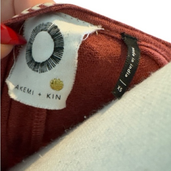 Anthropologie Akemi + Kin Fenn Dolman Sleeve Top Sz XS Rust Pheasant Boho - Picture 8 of 9